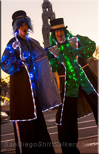 stilt walker lights lighted